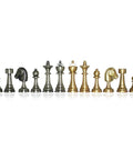 Classic Brass Chess Pieces, Handmade, Gold & Silver Plated, Made in Italy