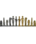 Egyptian Metal Chess Pieces Set, Large, Gold & Silver Plated, Handmade Italy