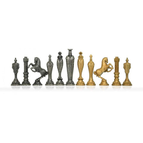 Renaissance Metal Chess Pieces, Gold & Silver Plated, Handmade in Italy, Large