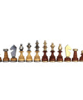 Italian Brass & Wood Chess Pieces, Handcrafted, Gold/Silver Plated, King 9cm
