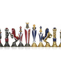 Renaissance Hand-Painted Metal Chess Pieces, Gold/Silver Plated, King 13.8cm