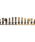 French Style Brass & Wood Chess Pieces, Handmade, Gold/Silver Plated, Italy