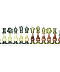 Italian Brass & Wood Chess Pieces, Handcrafted, Gold/Silver Plated, King 10 cm