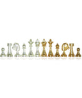 Handmade Brass Chess Pieces, Gold & Silver Plated, Classic, 7cm King, Italy