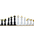 Baroque Chess Pieces Set, Hand-Painted Resin, Gilded Brass, 15cm King Italy