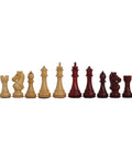 Italian Made Weighted Wooden Chess Pieces, Handcrafted, Leather Base