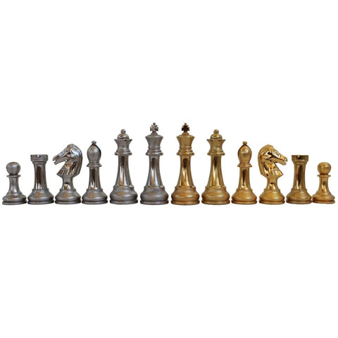 Made in Italy Gold & Silver Metal Chess Pieces, Hand-Finished, King 12cm