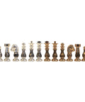 Handcrafted French Brass Wood Chess Pieces, Gold/Silver Plated, Italy