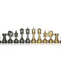 Persian Brass Chess Pieces Gold & Silver Plated, Handmade in Italy, 8.6cm King