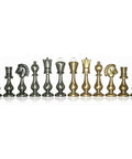 Large Luxury Brass Chess Pieces, Gold & Silver Plated, Made in Italy, 9.7cm King