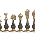 Luxury Large Brass & Wood Chess Pieces, Gold/Silver Plated, Italy, King 21cm