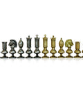 Luxury Italian Brass Chess Pieces Set, Gold & Silver Plated, 15cm King, Handmade