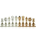 Large Luxury Brass Chess Pieces, Handcrafted, Gold & Silver Plated, Italy