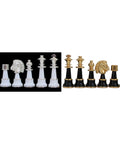 Handmade Large Brass & Wood Chess Pieces, Gold/Silver Plated, 12.7 cm King