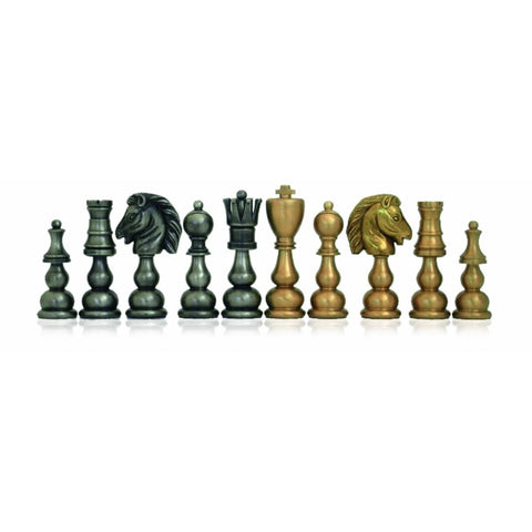 Large Luxury Brass Chess Pieces, Handcrafted, Gold/Silver Plated, Made in Italy