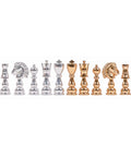 Large Brass Chess Pieces, Handcrafted, Gold & Silver Plated, 11.5cm King, Italy
