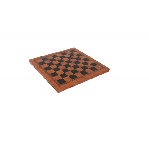 Brown & Black Faux Leather Chess Board 26x26 cm, Handmade in Italy, Elegant Gift