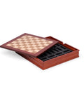 Walnut Maple Wooden Chess Board with Storage, 28cm, Made in Italy