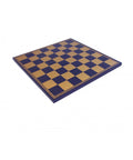 Gold & Blue Faux Leather Chess Board, Handmade 40x40 cm, Made in Italy