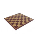 Elegant Gold Burgundy Faux Leather Chess Board 40x40 cm, Handmade in Italy