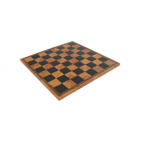 Faux Leather Chess Board with Vintage Map Design, 40x40 cm, Handmade Italy Gift