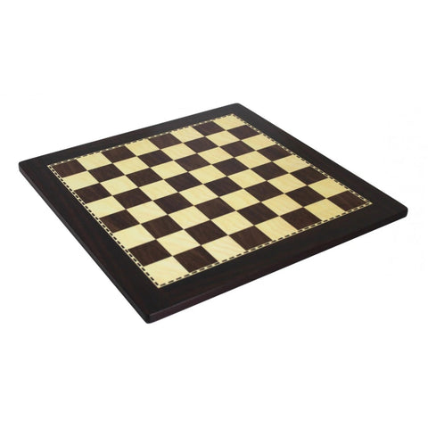 Walnut Style Wooden Chess Board 50x50 cm, 5 cm Squares, Made in Italy