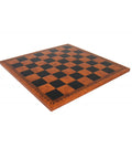 Brown Black Faux Leather Chess Board 45x45 cm, 5 cm Squares, Handmade in Italy