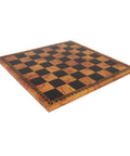 Faux Leather Chess Board with Vintage Map Design, 45x45 cm, Handmade in Italy