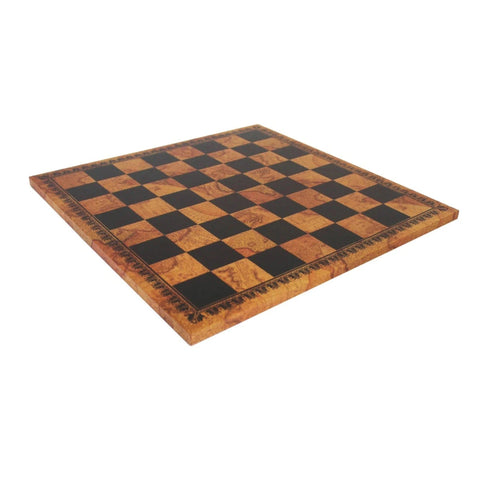 Faux Leather Chess Board with Vintage Map Design, 45x45 cm, Handmade in Italy