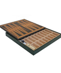 Italian Faux Leather Chess Board with Storage, Checkers & Backgammon, 35x35cm