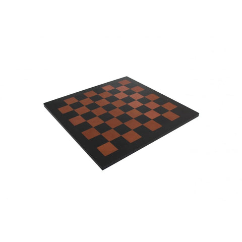 Handmade Genuine Leather Chess Board, Black & Brown, 34x34 cm, Made in Italy
