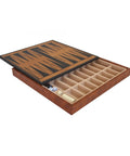 Faux Leather Chess Board with Storage, Checkers & Backgammon, 35x35 cm, Italy