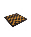 Genuine Leather Chess Board, Mustard & Black, 34x34 cm, Made in Italy