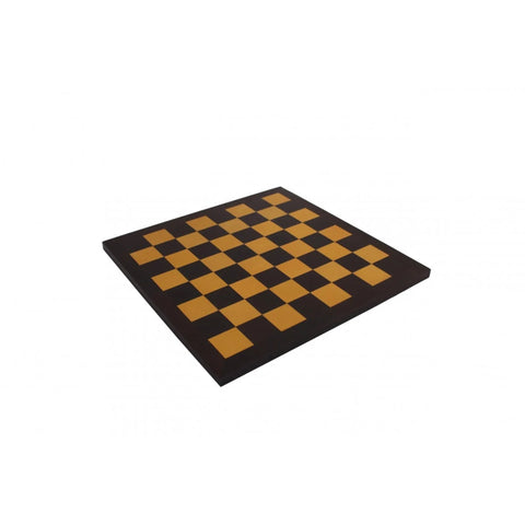 Genuine Leather Chess Board, Mustard & Black, 34x34 cm, Made in Italy