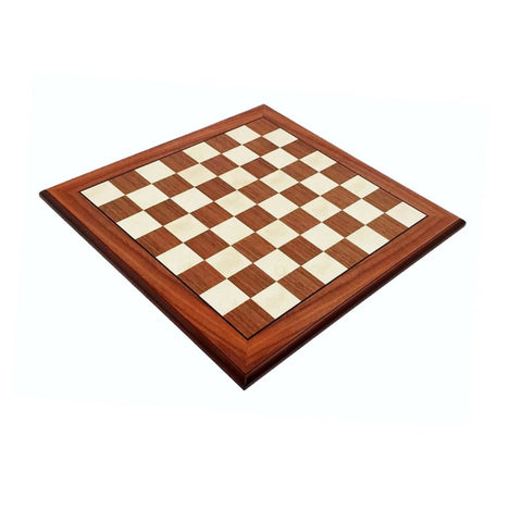 Handmade Walnut & Maple Chess Board 44cm, Italian, 4.5cm Squares