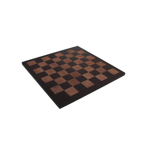 Vintage Genuine Leather Chess Board, 38x38 cm, Handcrafted in Italy