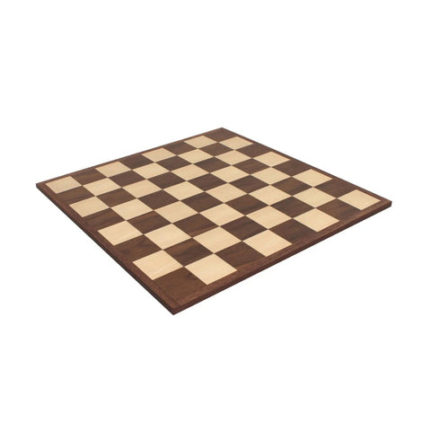 Handmade Walnut & Maple Chess Board 42 cm, 4.5 cm Squares, Made in Italy
