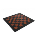 Handmade Genuine Leather Chess Board, Black Brown, 44x44 cm, Made in Italy