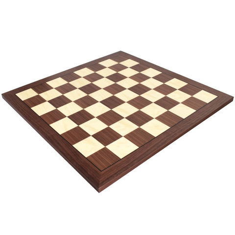 Italian Handmade Walnut Maple Chess Board 60x60 cm, 6.5 cm Squares