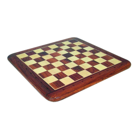 Handmade Acacia Wood Chessboard with Notation, 46cm, Made in Italy