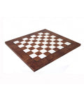 Luxury Elm Wood Chess Board 42x42 cm, 4 cm Squares, Handmade in Italy