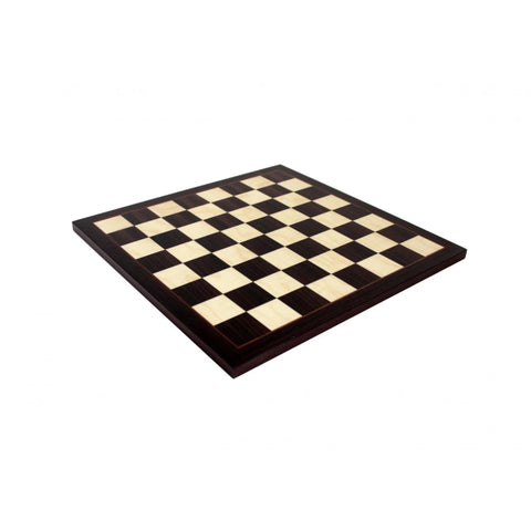 Handmade Mahogany Chess Board 39.5 cm, 4.3 cm Squares, Made in Italy