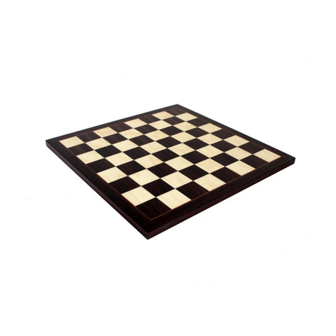 Handmade Mahogany Chess Board 39.5 cm, 4.3 cm Squares, Made in Italy