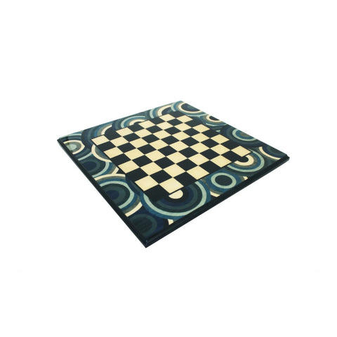 Handmade Italian Wooden Chess Board 36x36 cm, 3 cm Squares, Colorful Inlaid