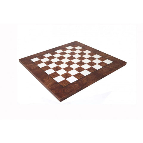 Handmade Elm Wood Chess Board 51x51 cm, 5 cm Squares, Made in Italy
