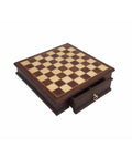 Italian Handmade Mahogany Chess Board with Storage Drawer, 32cm