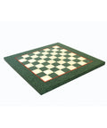 Handmade Green & White Wooden Chess Board, 42cm, 4cm Squares, Italian Made