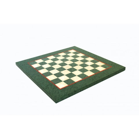 Handmade Green & White Wooden Chess Board, 42cm, 4cm Squares, Italian Made