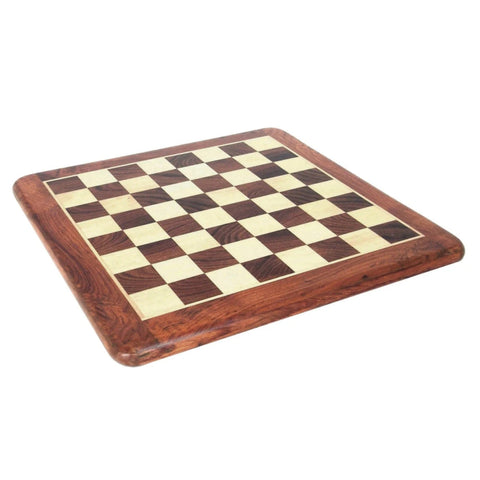 Handmade Mahogany Chess Board, 52x52 cm, 5.5 cm Squares, Made in Italy