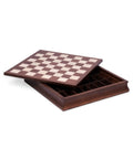 Walnut & Maple Chess Board with Storage, 36x36 cm, 4 cm Squares, Made in Italy